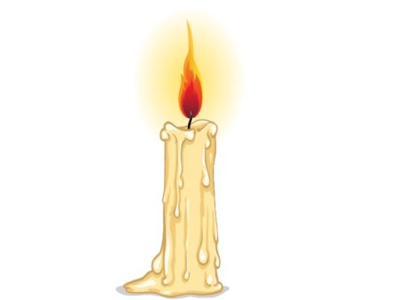 Горящая белая свеча