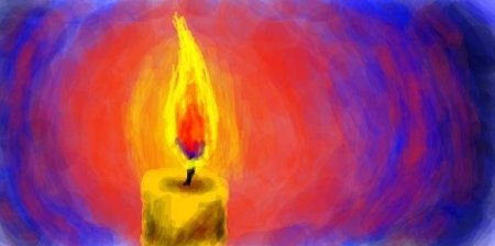 Пламя свечи гуашью
