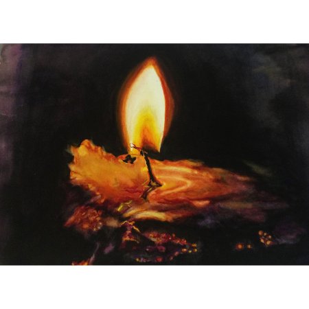 Пламя свечи акварель