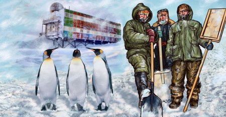 Полярники в Арктике