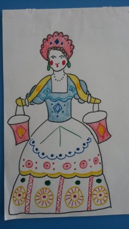 Дымковская игрушка Барыня средняя группа
