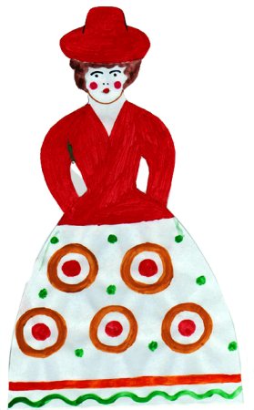 Рисование Дымковская Барыня