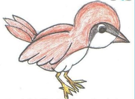 Растрепанный Воробей рисунки детей