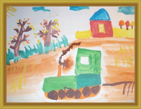 Рисование в старшей группе на тему трактор