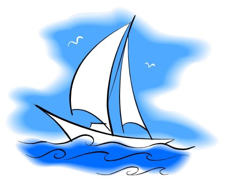 Рисунок кораблика с парусами