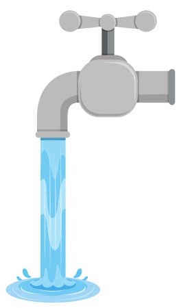 Кран с водой мультяшный
