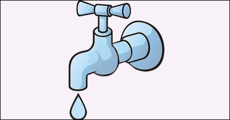 Кран с водой зарисовка