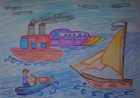 Кораблик контурный сбоку