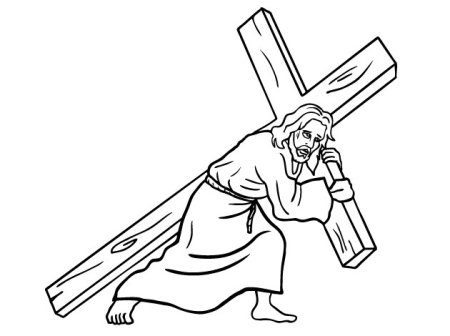 Иисус Христос на кресте карандашом