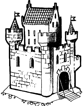 Страшный замок раскраска