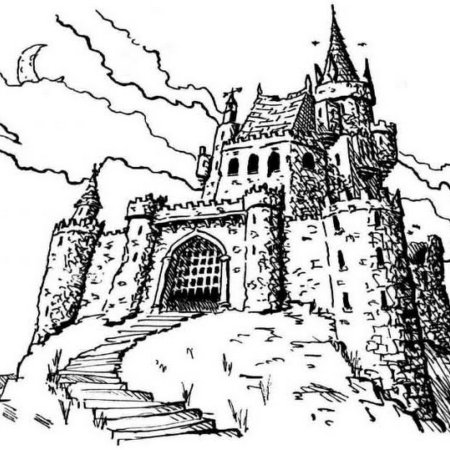 Хэллоуинский дом силуэт