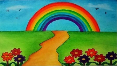 Рисунок на тему царстве радуги дуги
