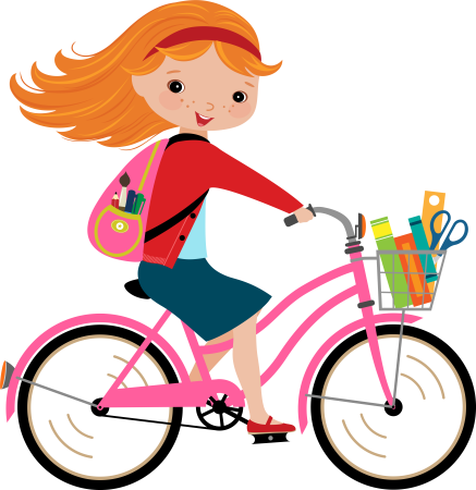 Дети катаются на велосипеде