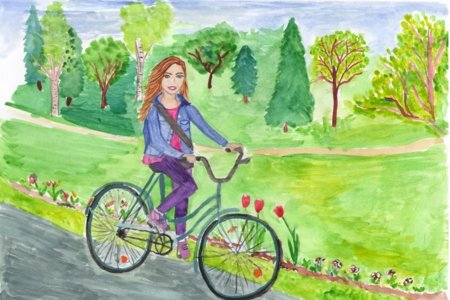 С папой на велосипеде