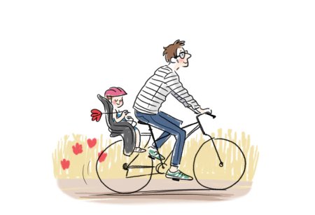 Поездка на велосипеде рисунок