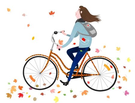 Два мальчика катаются на велосипеде