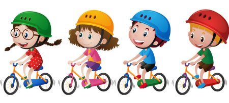 Рисунок семья на великах