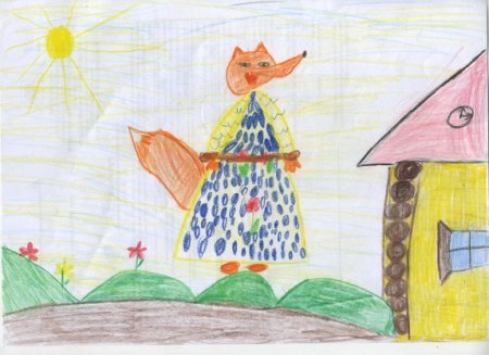 Лисичка со скалочкой сказка нарисовать