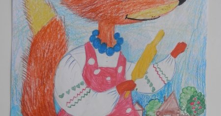 Рисование Лисичка со скалочкой