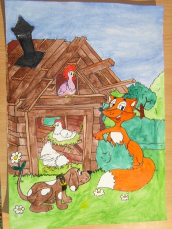 Лиса со скалочкой сказка