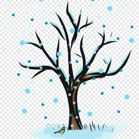 Мультяшное зимнее дерево