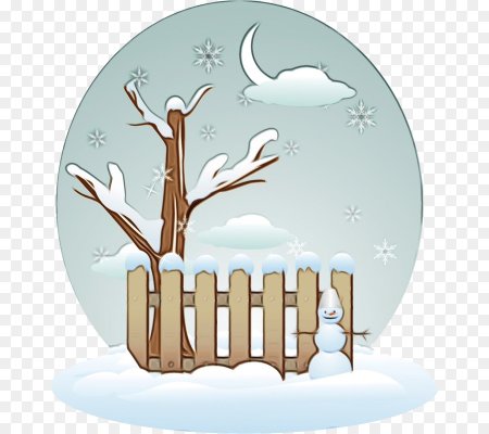 Мультяшные деревья зимой