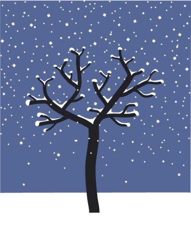 Рисование для детей дерево зимой