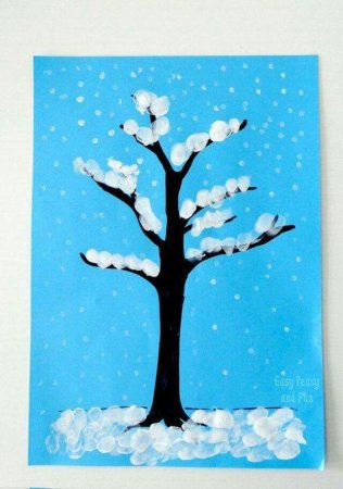 Зимняя аппликация в садик