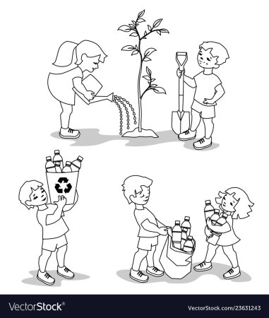 Раскраска уборка мусора