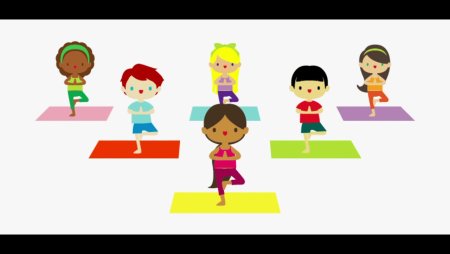 Йога для детей на прозрачном фоне