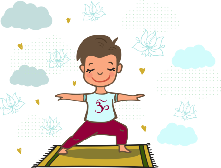 Мультяшные дети йога