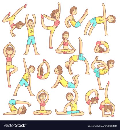 Йога в позе нарисованное детское