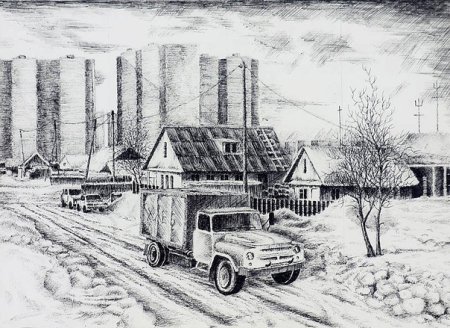 Детские рисунки города