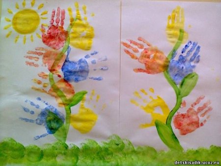 Рисование лето пальчиковые краски