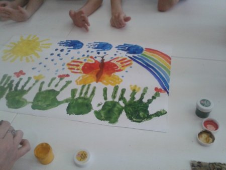 Рисование ладошками Весна