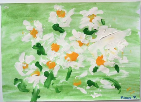 Ромашковое поле вторая младшая группа рисование