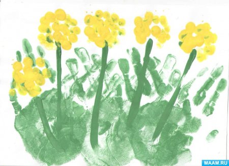 Одуванчик рисование в младшей группе