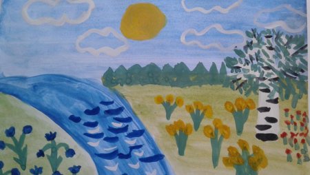 Летний пейзаж для детей