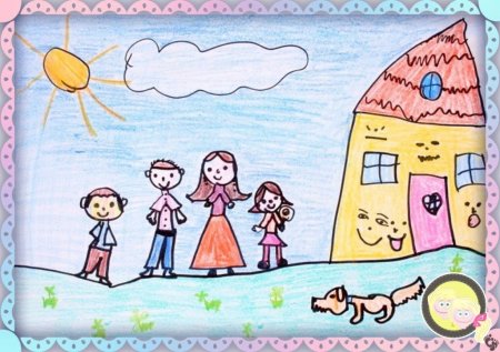 Детские рисунки семьи