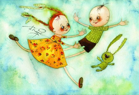 Детские рисунки акварелью