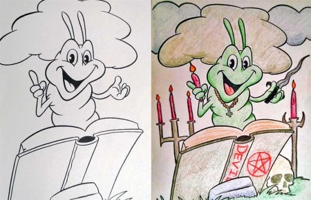 Детские раскраски в руках взрослых