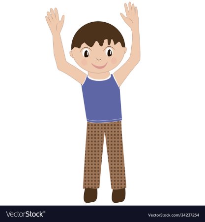 Мальчик с поднятой рукой