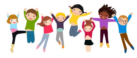 Прыгающие дети на прозрачном фоне