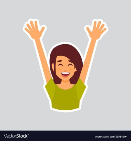 Руку поднимает вверх стикер