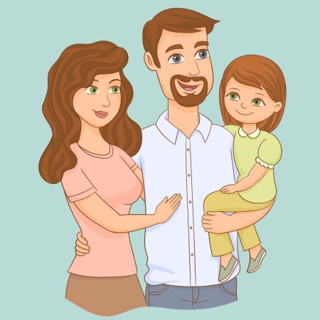 Счастливая семья иллюстрации