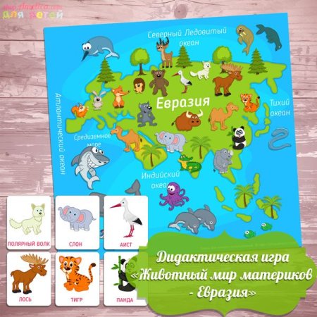 Материк Евразия на карте