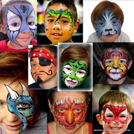 Рисование краски грим на лице