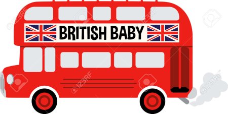 Красный автобус стикер