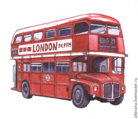 Рисование английский автобус