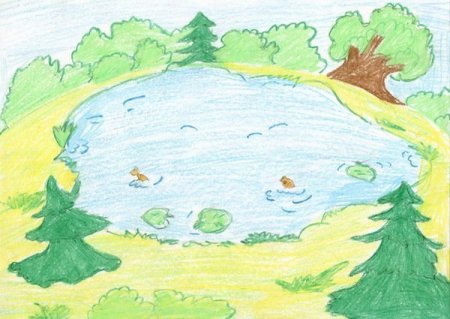 Рисование речки для детей